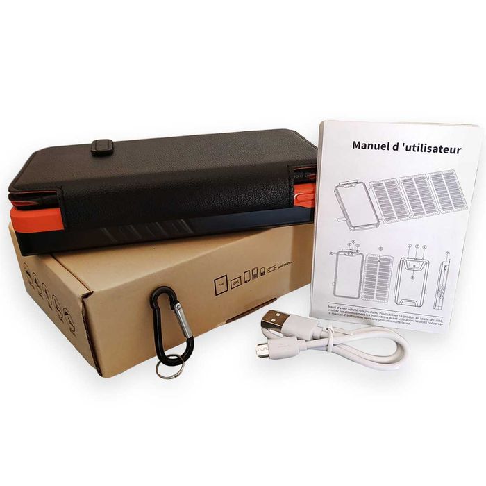 Power Bank 20.000 mAh solar & carregamento sem Fios - Novo