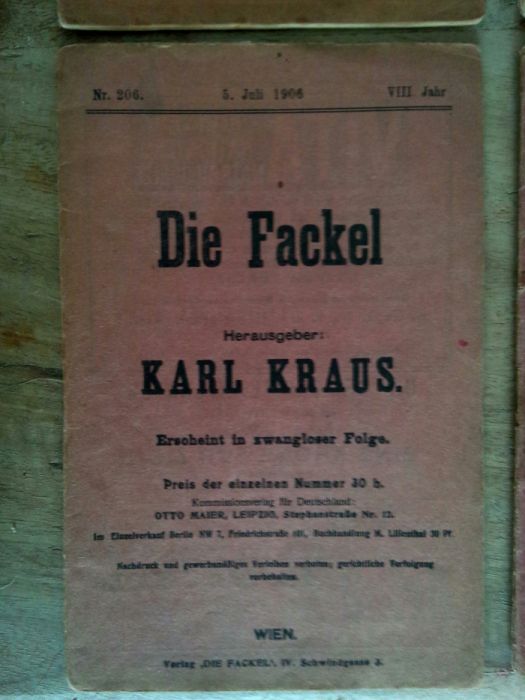 16 cadernos “Die Fackel” originais, Karl Kraus