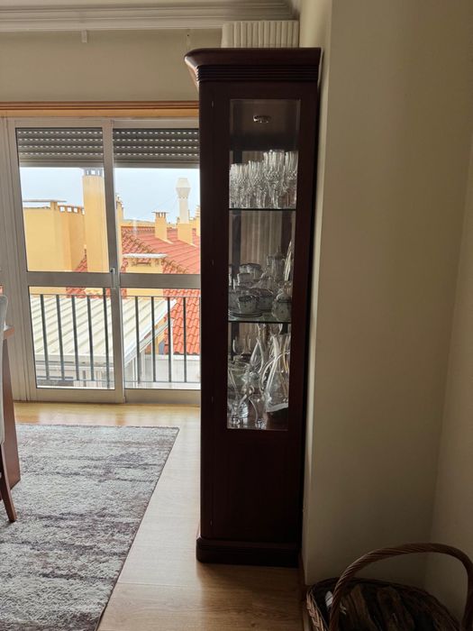 Armário Cerejeira Madeira Maciça + Vidro