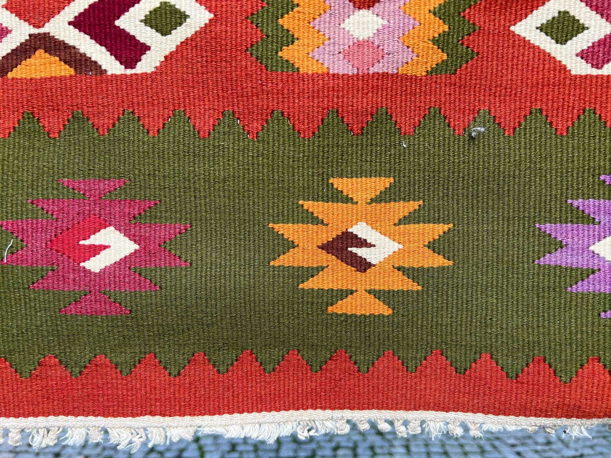 Ręcznie tkany wełniany kilim ART DECO 200x100 cm