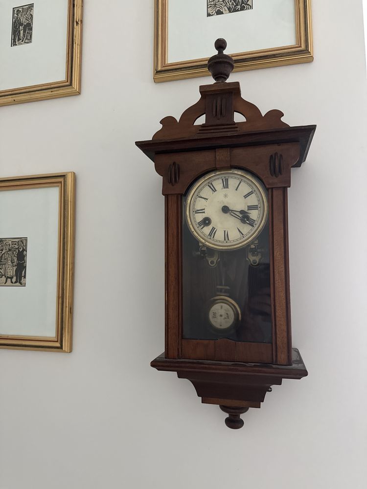 Zegar scienny regulator funkcjonuje maly antyk ok 50 cm