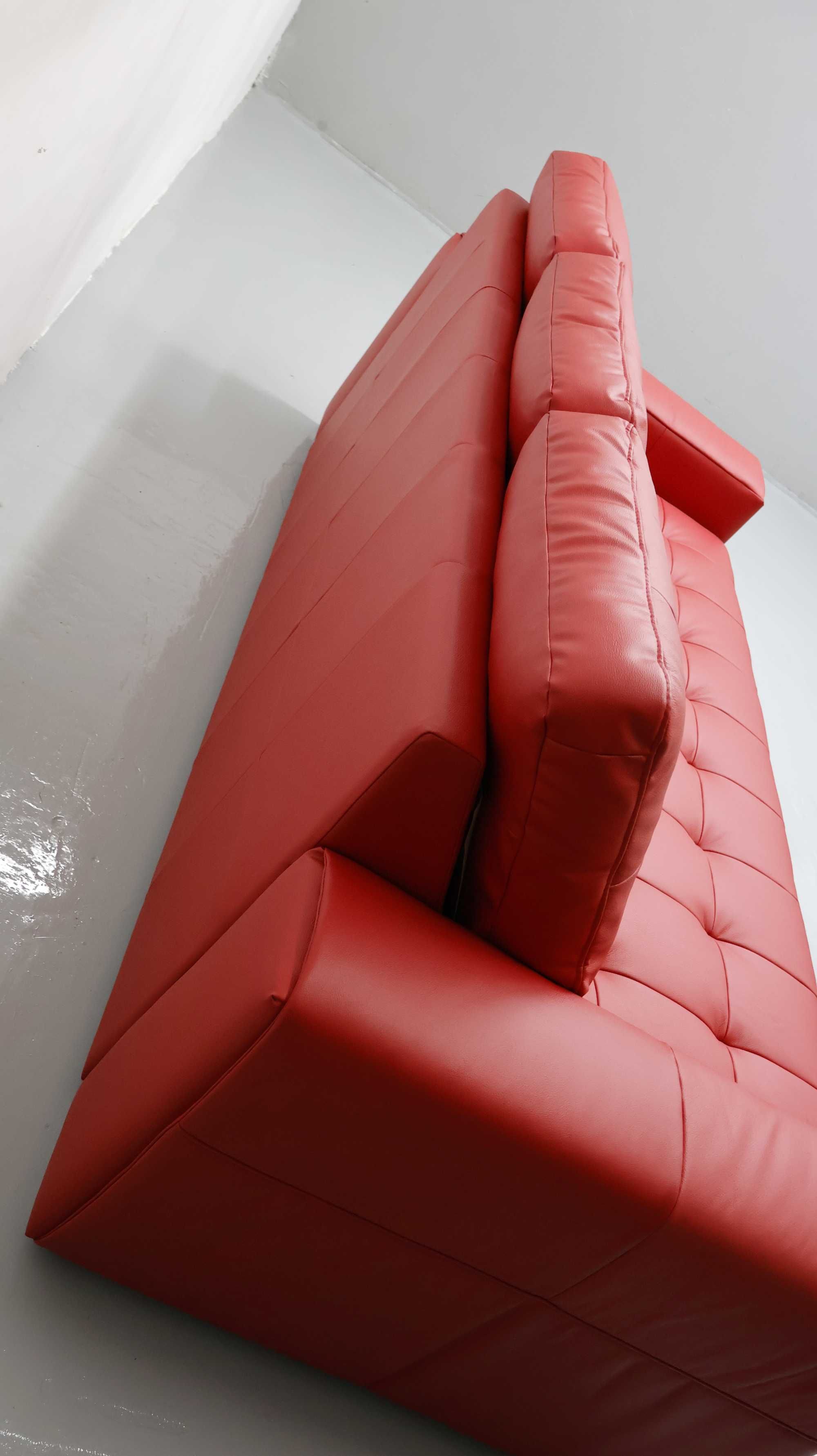 3 osobowa sofa, kanapa, czerwona SKÓRA naturalna madras 6038 SALON