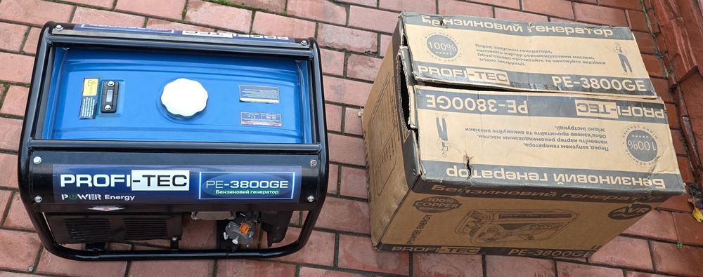 Генератор газобензиновий,медь,PROFI-TEC PE3800GЕ-З.8 кBт(cтapтep.AVR)