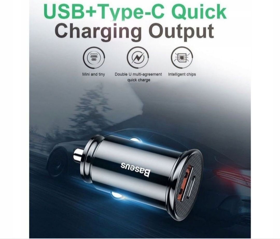 Ładowarka samochodowa Baseus Circular PD QC4.0+ 5A 30W podwójna
