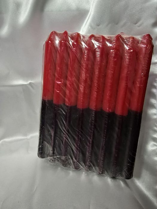 Velas Finas Vermelhas e pretas