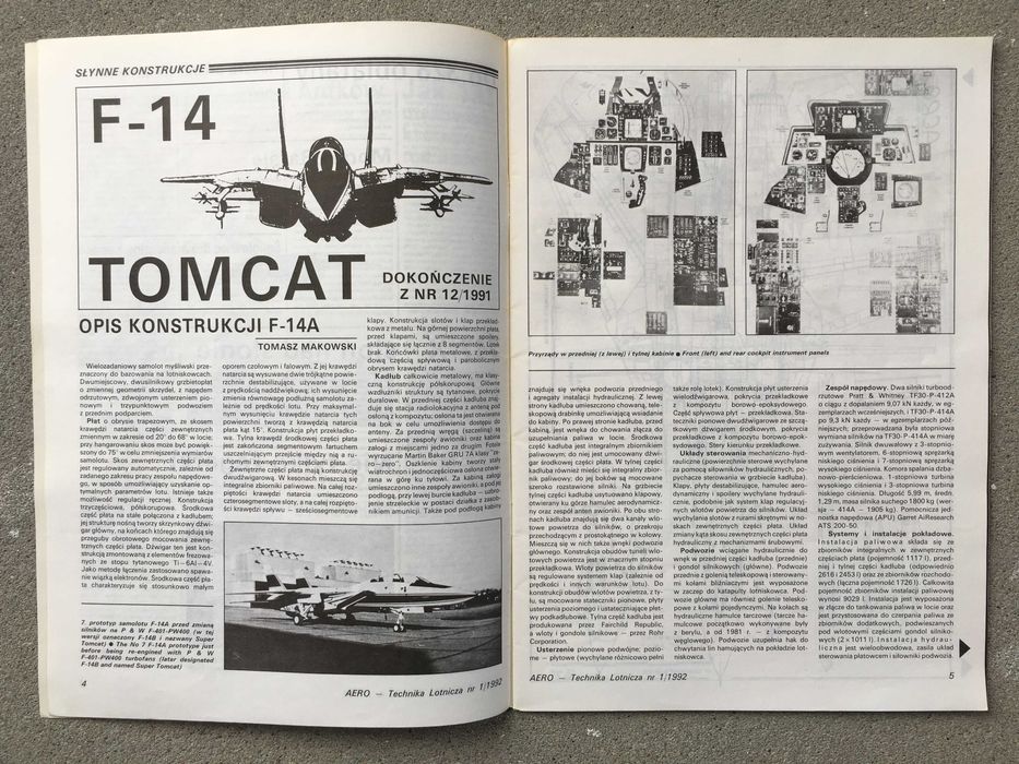 AERO technika lotnicza 1/92 monografia F-14 Tomcat