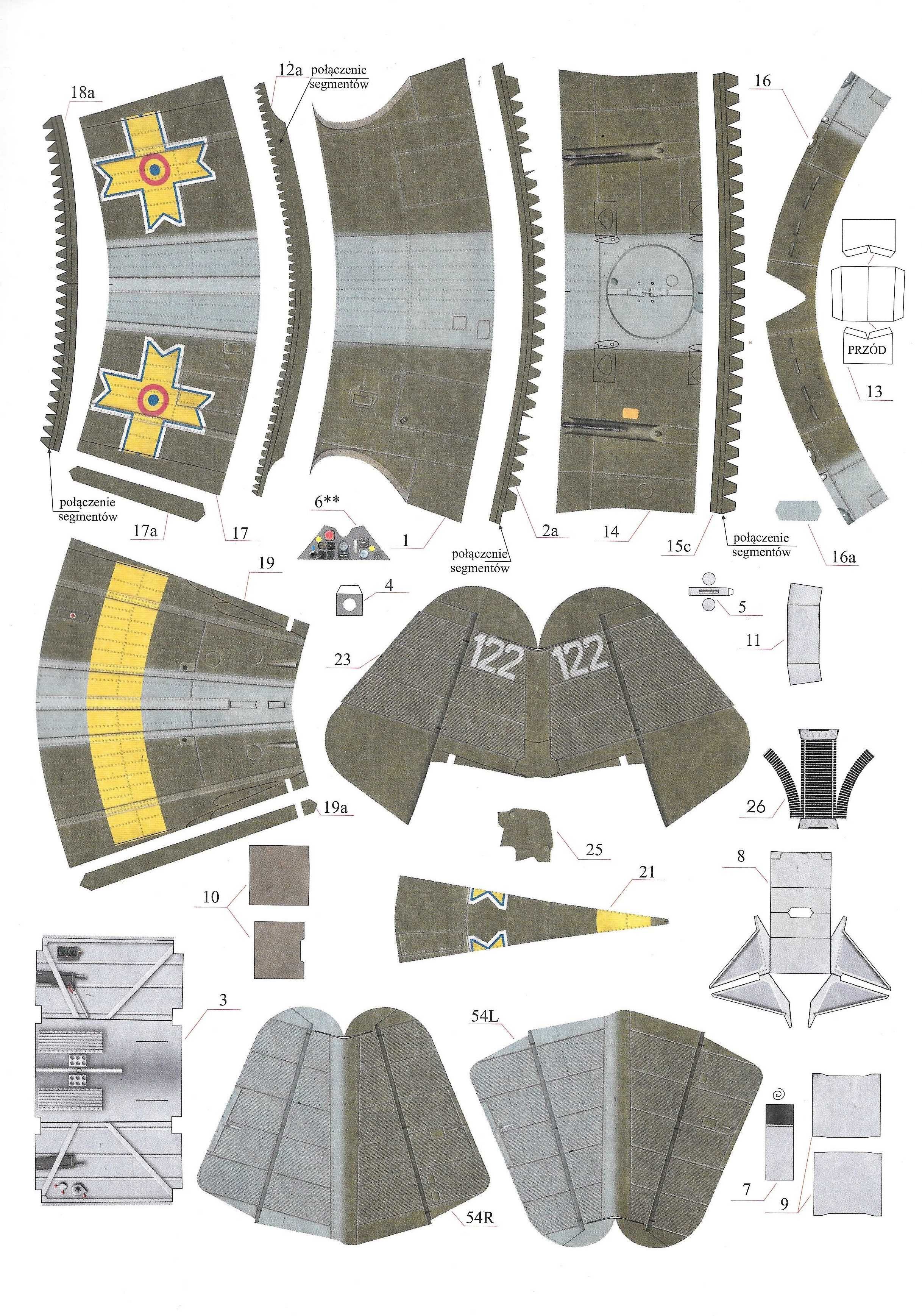 WAK 11 2023 PZL P.11F IAR model 1:33 modelarz