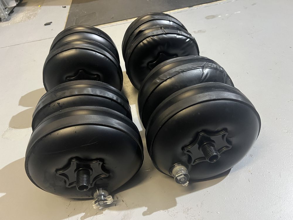 Halteres de agua e luvas boxe 14lbs