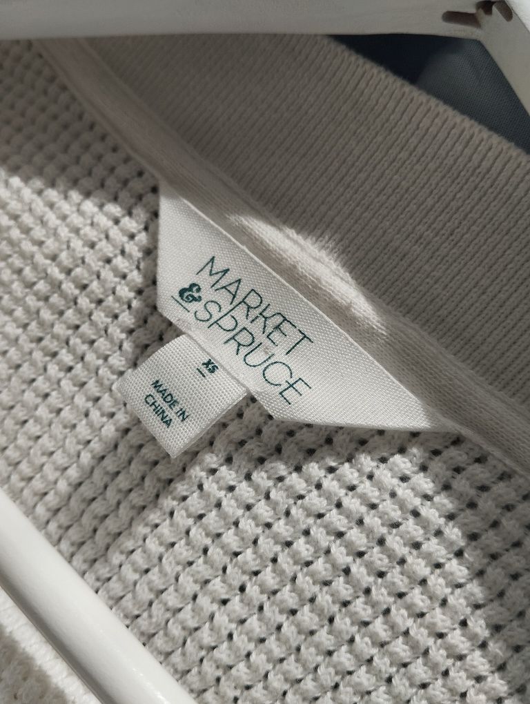 Jesienny sweter w paski, biało szary r.34 XS Market&Spruce