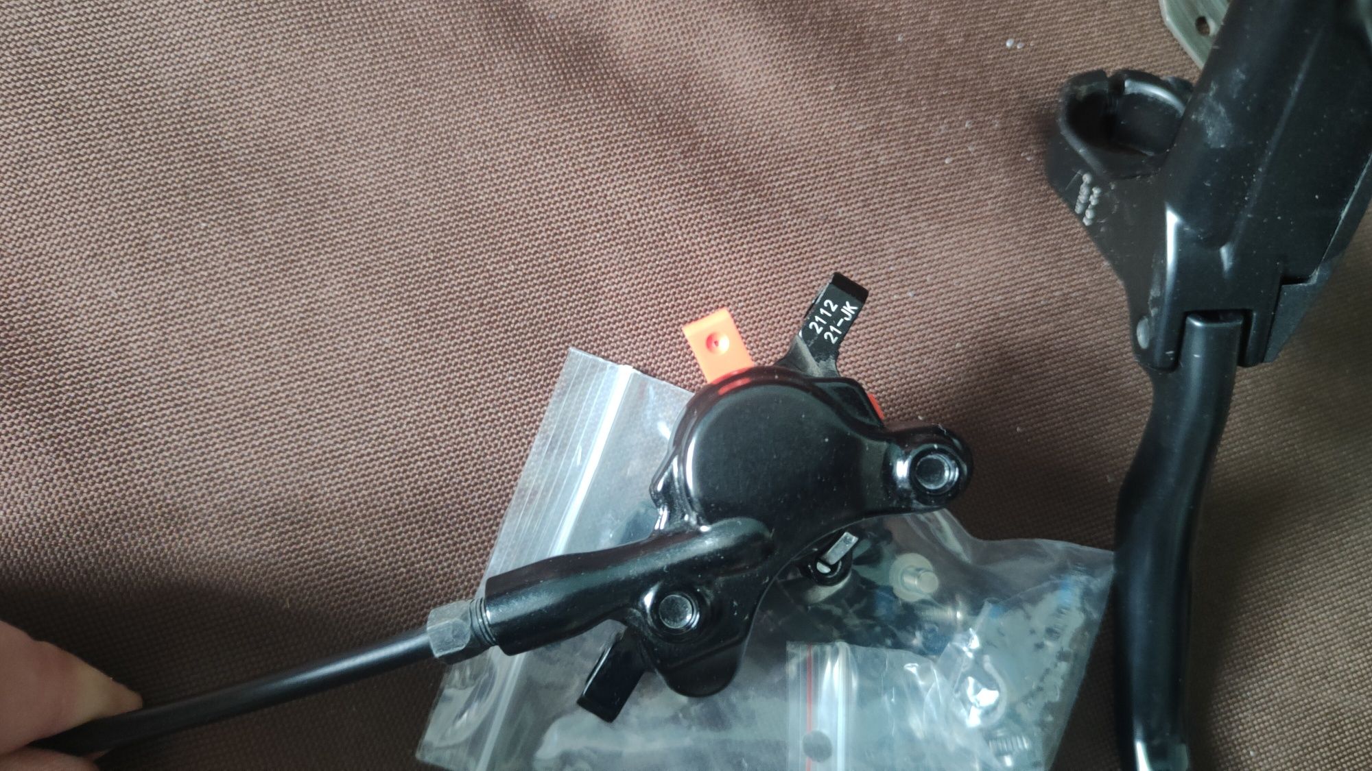 Manetka hamulec hydrauliczny rower + tarcze hamulcowe + adaptery