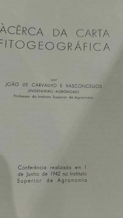 Àcêrca da Carta Fitogeográfica 1942 João de Carvalho e Vasconcellos