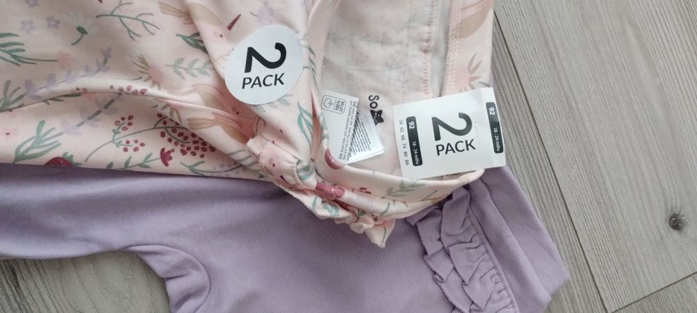 Nowe śpiochy dla dziewczynki 2 pack 92