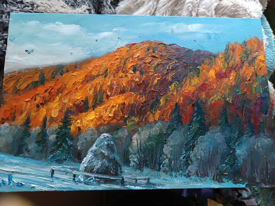 Картина маслом Осень Карпати