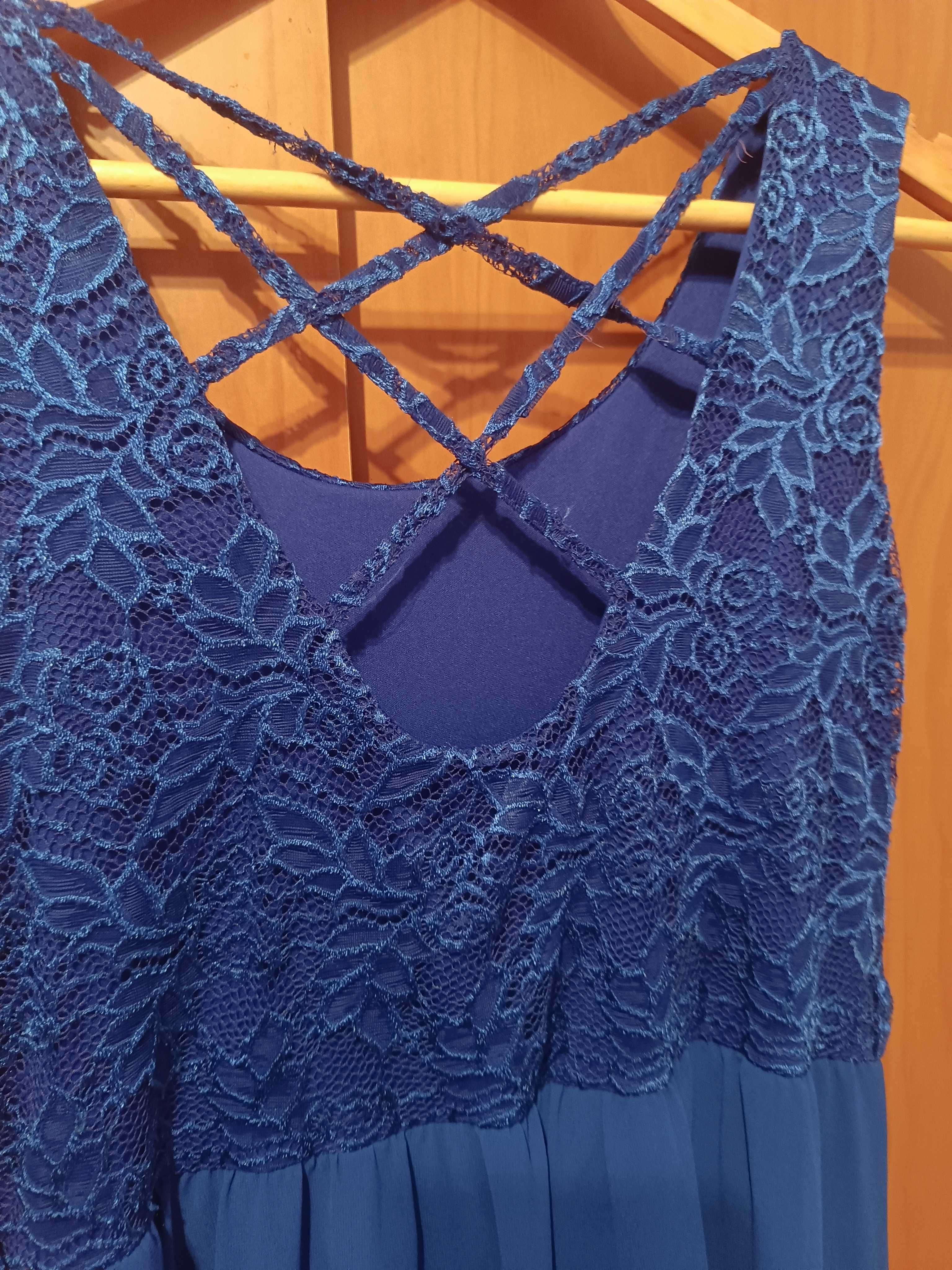 Vestido comprido azulão tamanho único com elastecidade