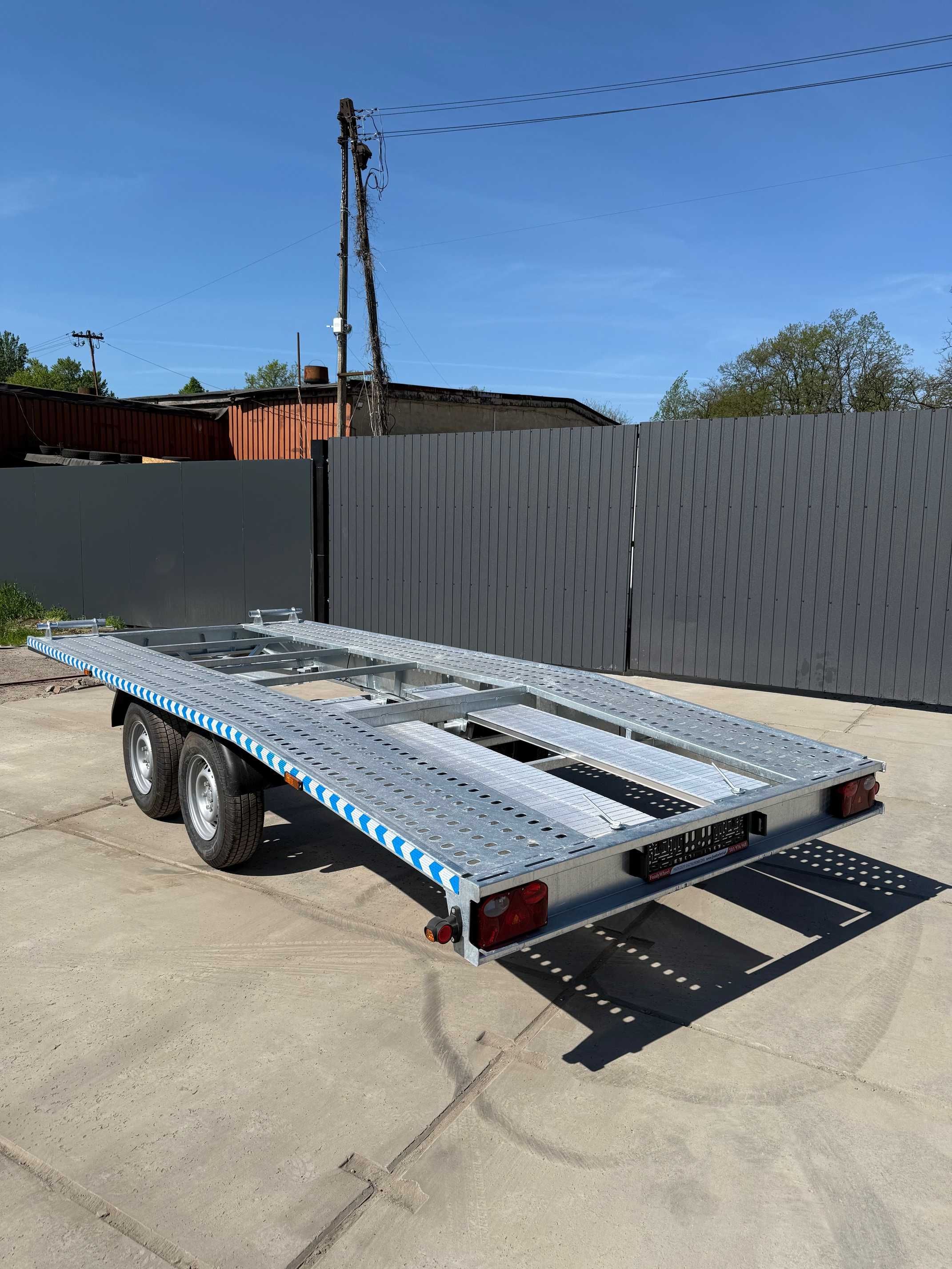 Przyczepa Laweta 4,5m 450cm ALUMINIOWE NAJAZDY VDI 2700-8.1 OD RĘKI !!