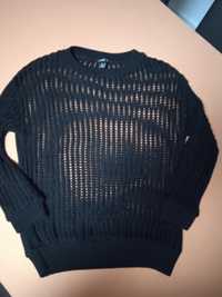 Ażurowy sweterek czarny Mango 36