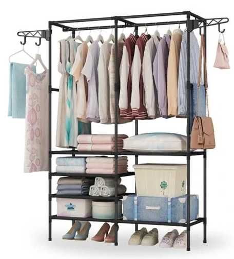 Вішалка підлогова стійка з полицями Simple Coat Rack Double Row