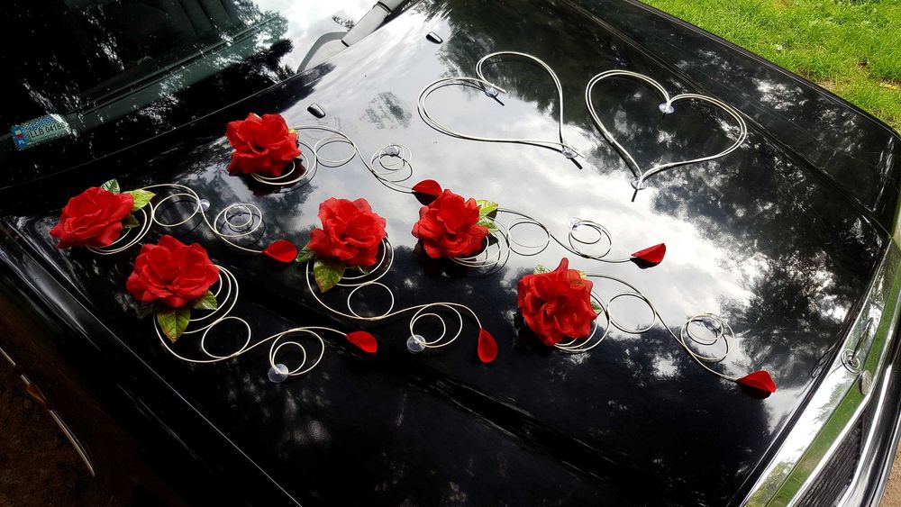 Dekoracja samochodu ozdoby na auto do ślubu SERCA