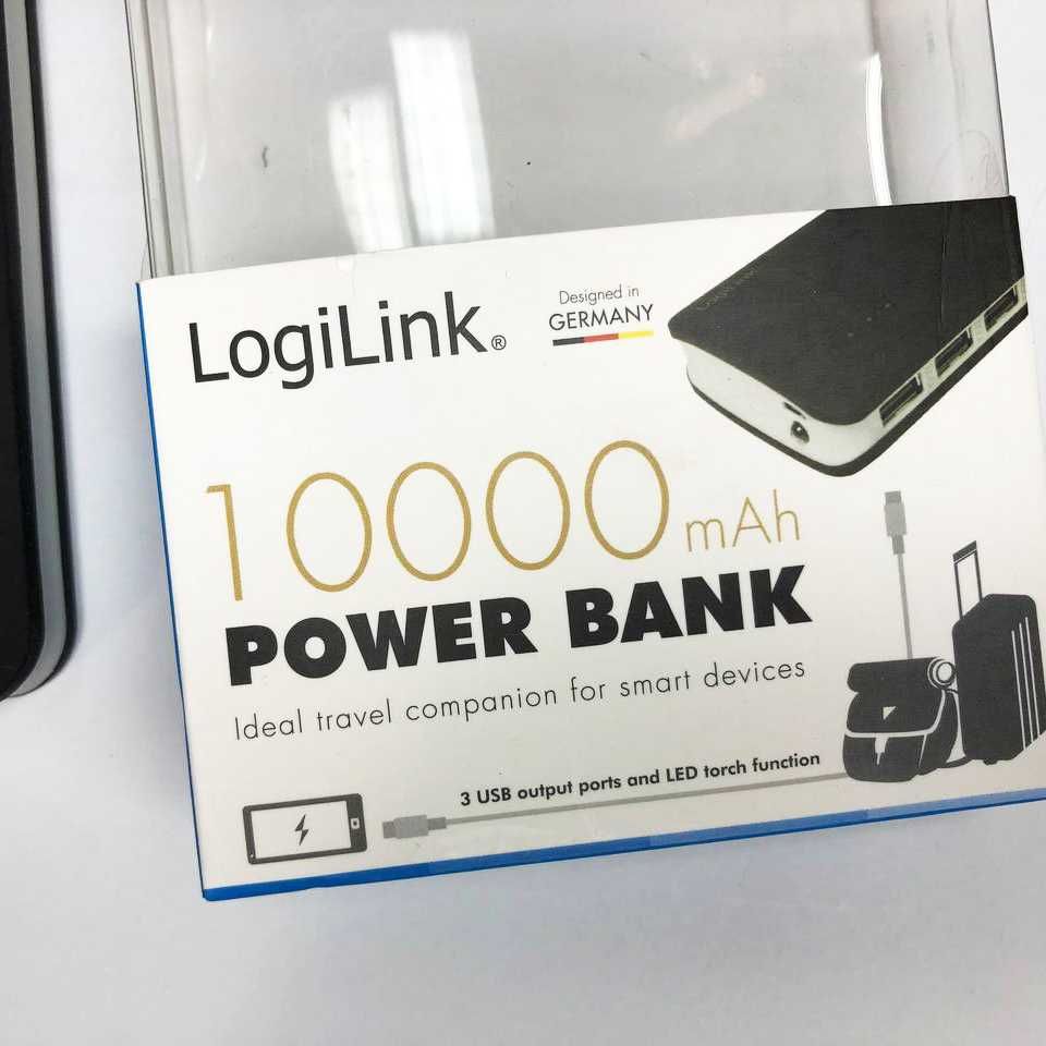 Power Bank Logilink PA0145, Fast Charge, 2, 4A, 10000 mAh Колір чорний