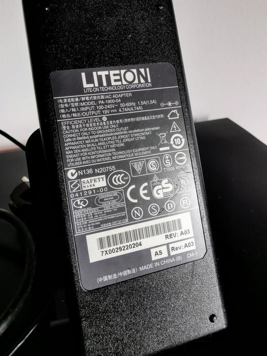 Adaptador AC Carregador Liteon PA 1900-04, 90W, Preto
