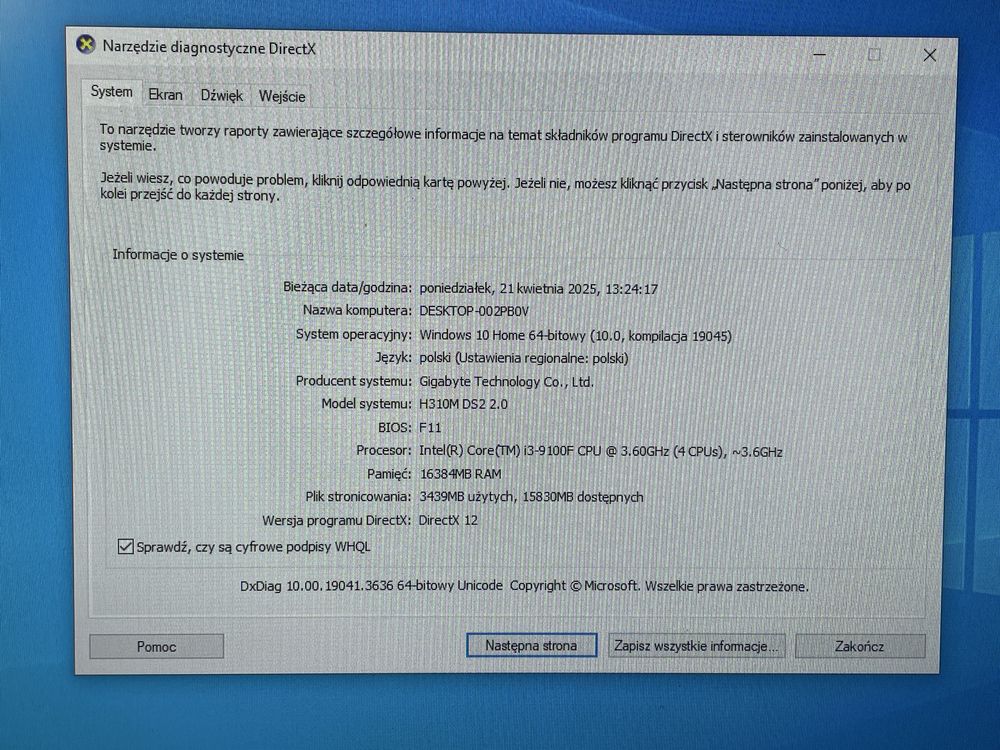 Komputer stacjonarny Core i3 9100F | GTX1660Super | 16GBRam | 240SSD