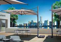 Parasol Galileo Scolaro, made in Italy, Dark, 3x4 m z podstawą 80x80cm