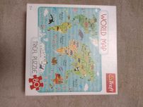 Puzzle mapa świata. World Map. Wersja angielskojęzyczna. 80 elementów