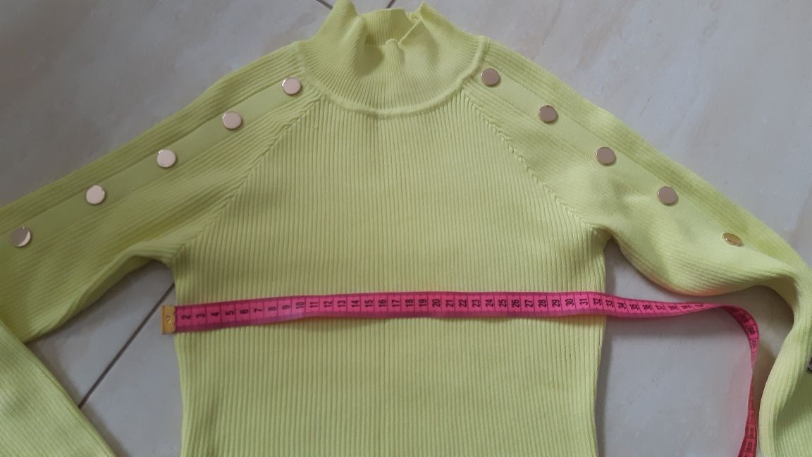 Nowa bluzka półgolf sweterek żółty neonowy S Drole de copine
