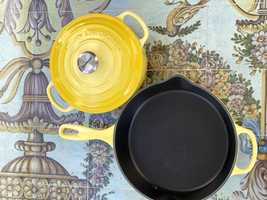 Conjunto Frigideira e Panela Amarelas Le Creuset