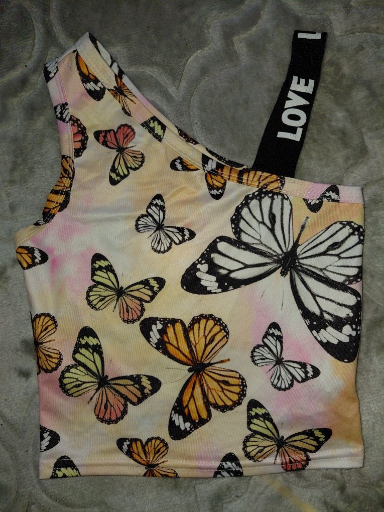 Top crop dla dziewczynki motylki