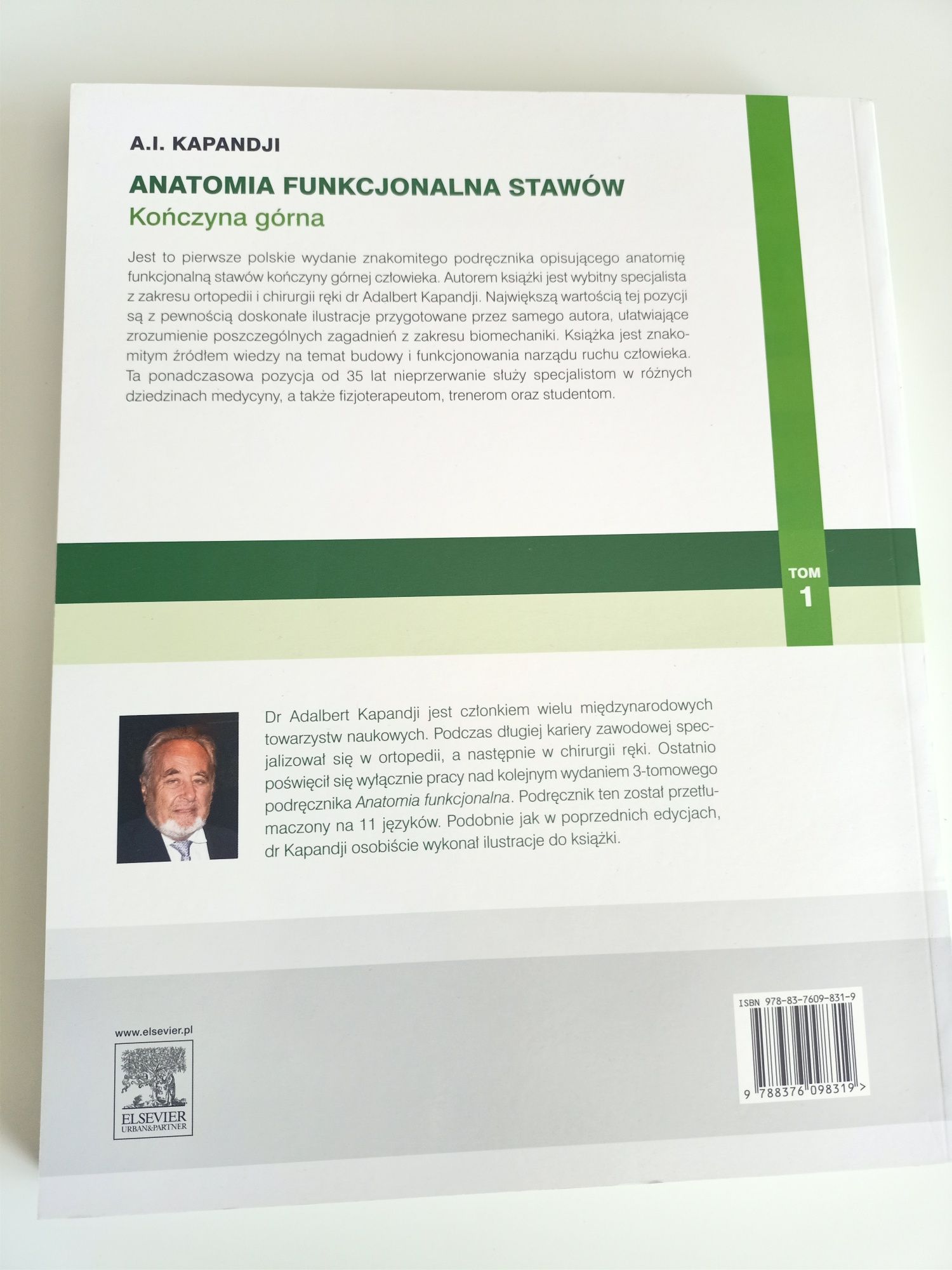 Anatomia funkcjonalna stawów Tom 1, A.I. Kapandji