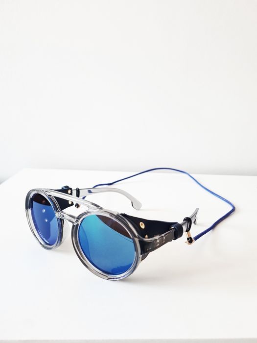 okulary ochronne górskie 400UV lustrzane lodowcowe vintage