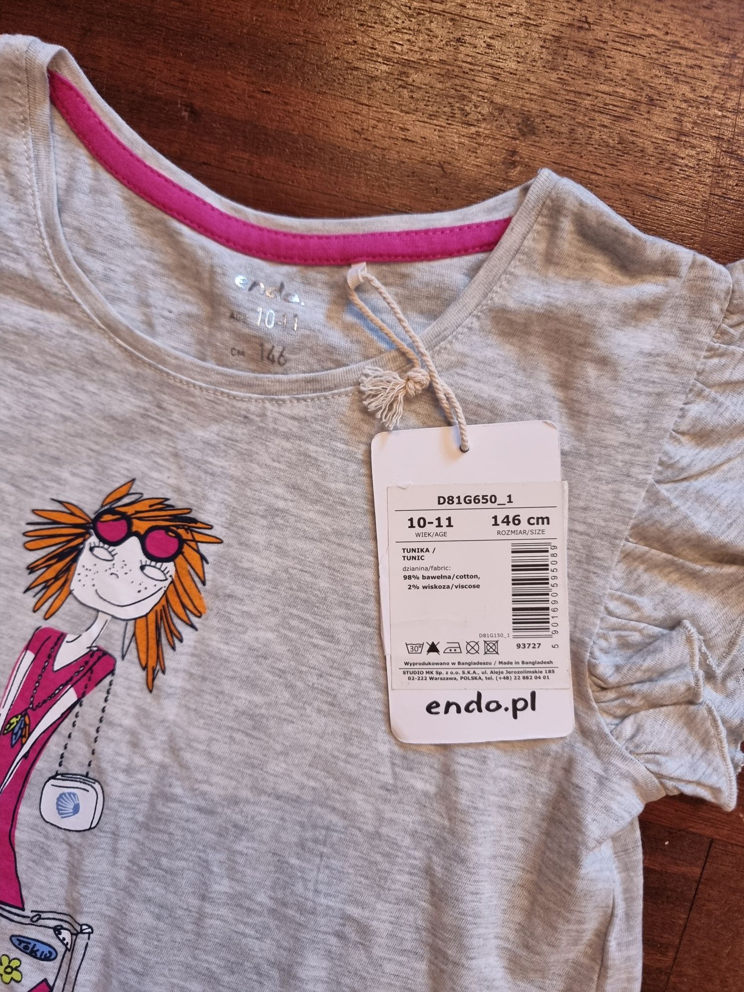 Nowa sukienka tunika Endo z metką – r. 146 / 10–11 lat
