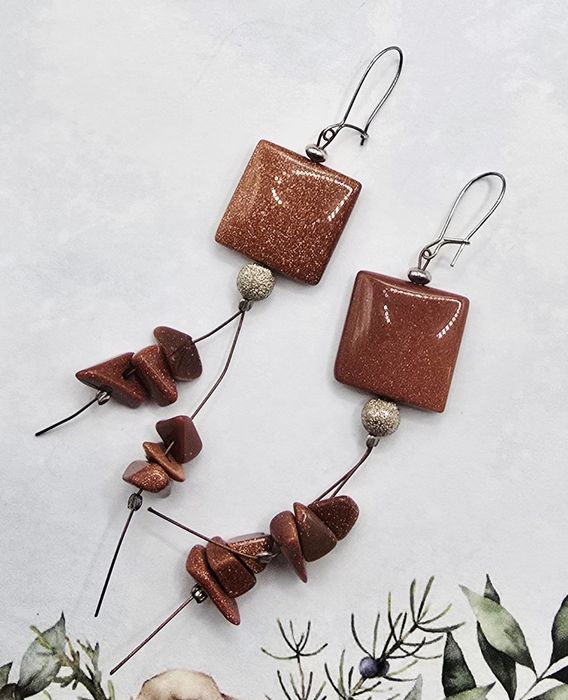 Piasek pustyni kolczyki kamienie półszlachetne Fashion Jewelry Modne