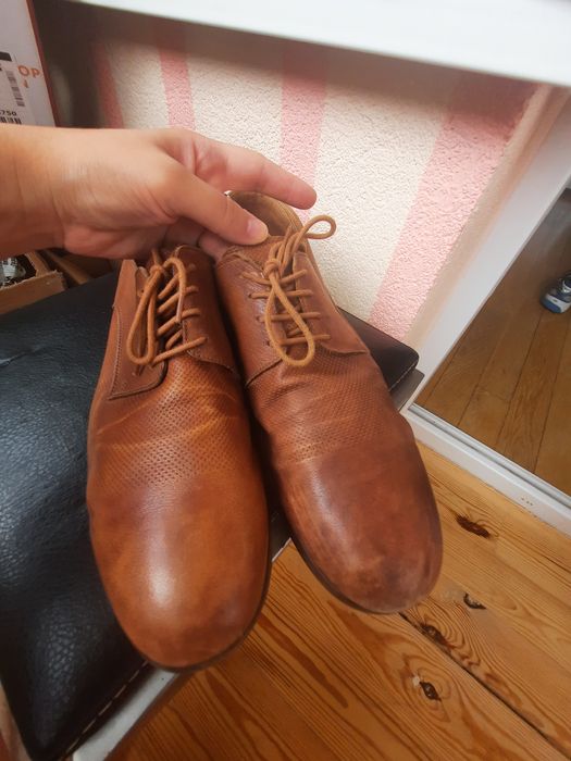 Літні шкіряні туфлі перфоровані 44 розмір