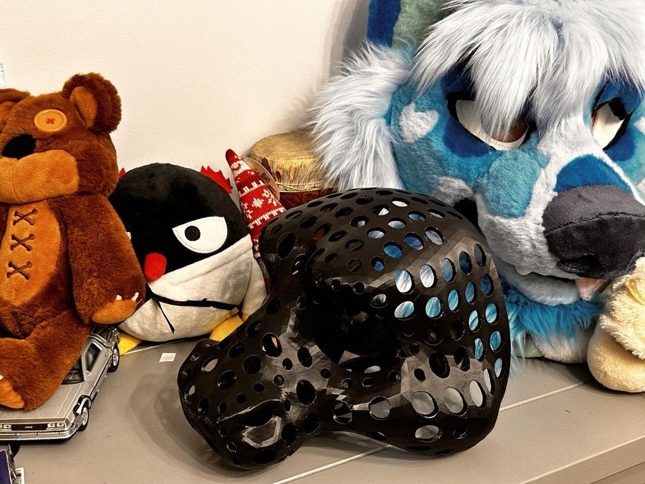 Maska Cosplay Fursuit Fury Dino 3D