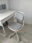 Krzesło fotel do biurka ikea szary biały