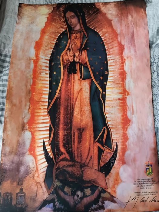Imagem em tela da virgem de guadalupe