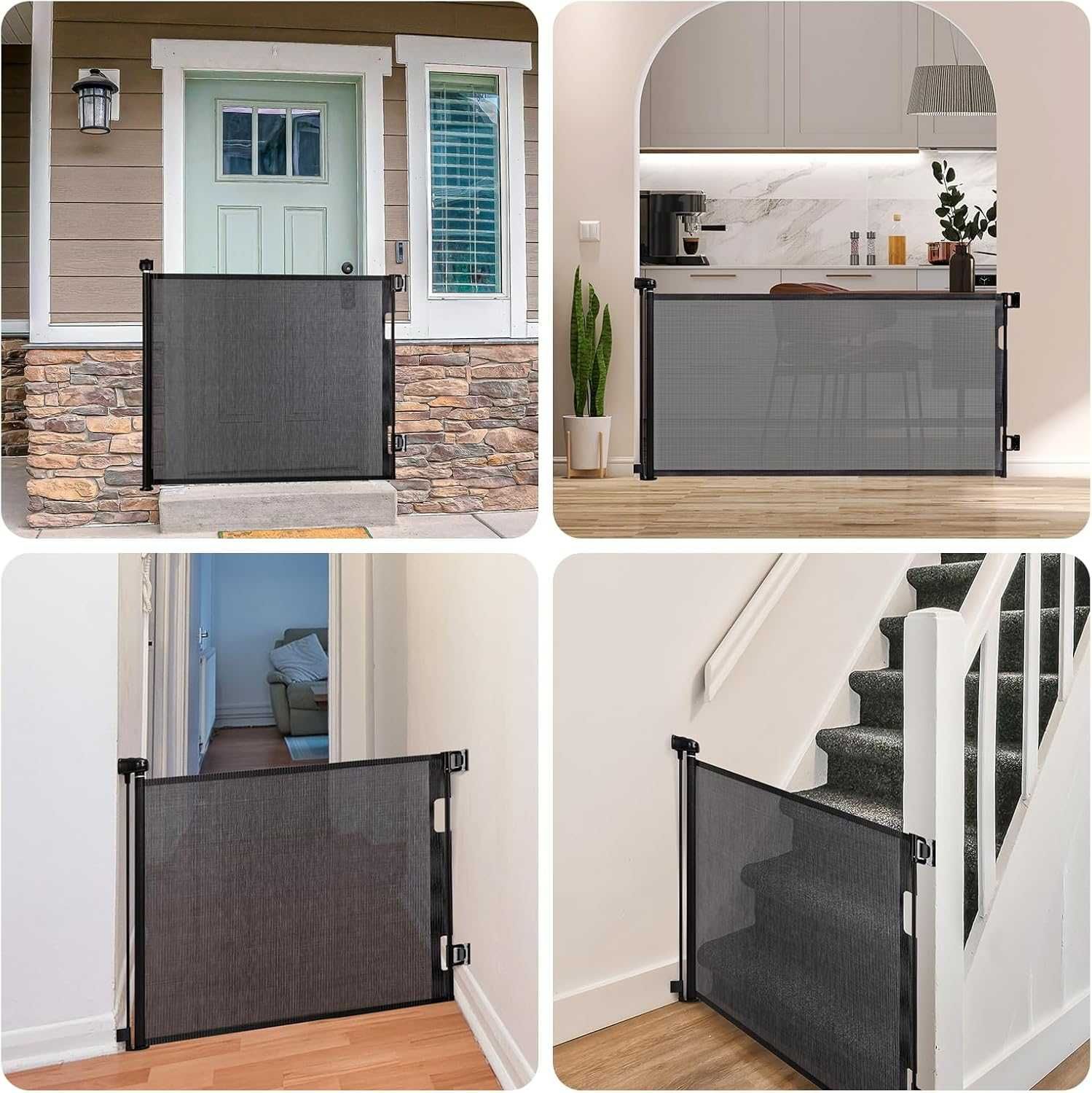 Bramka zabezpieczająca HollyHOME AutoLock 180 cm czarna