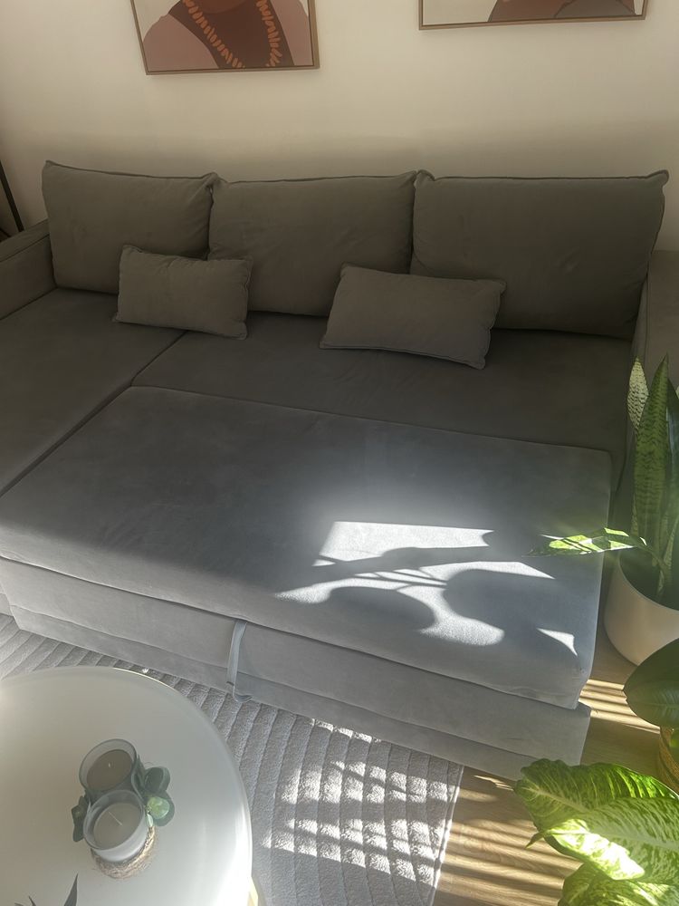Sofá cinza com Chaise Longue