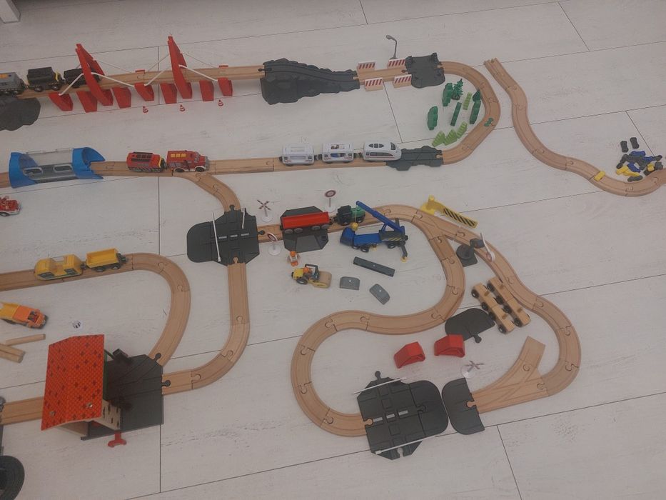 Kolejki drewniane Lidl .Mega duży zestaw.