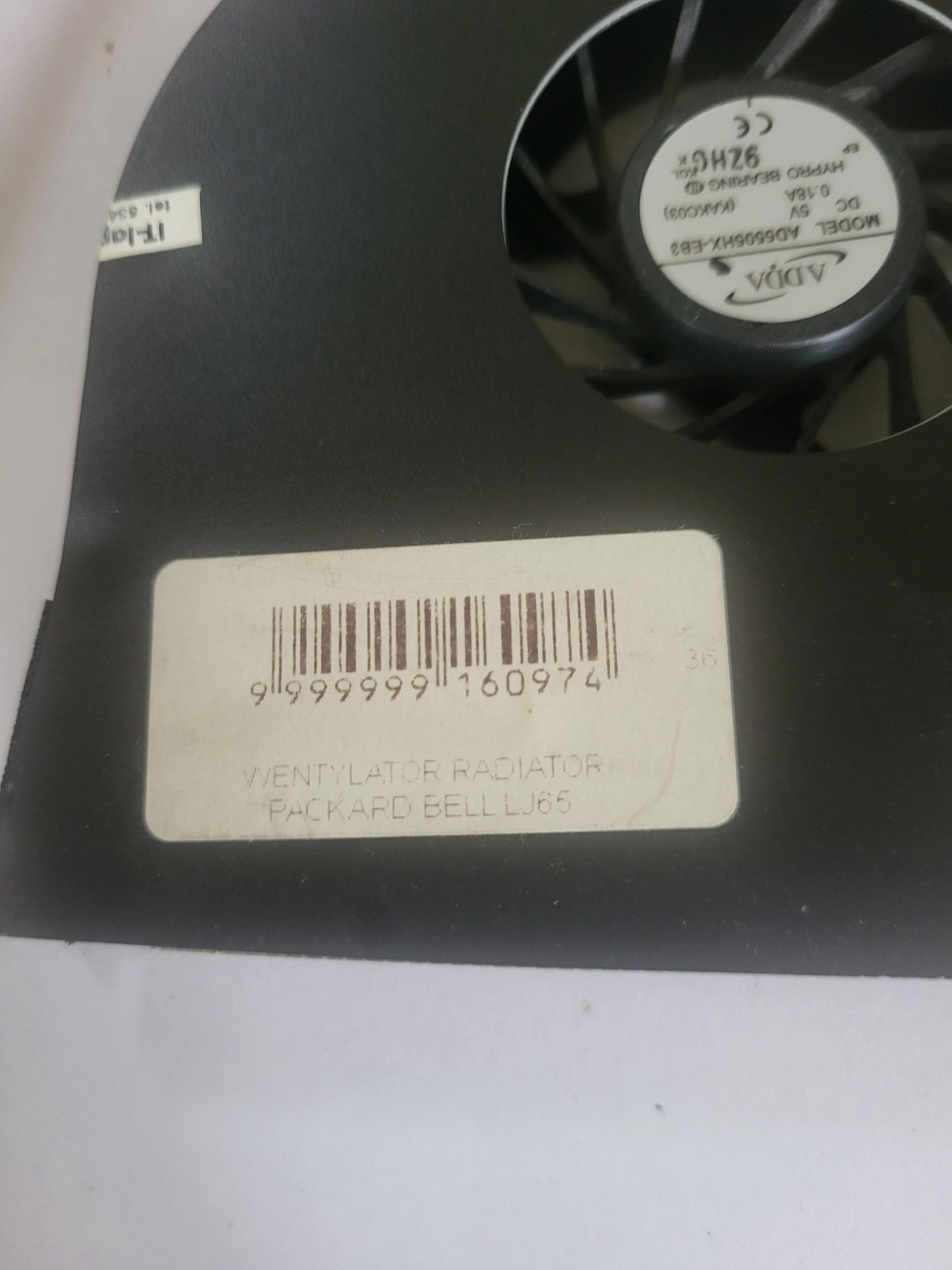 Sprzedam radiator z wentylatorem do laptopa Packard Bell EasyNote LJ71