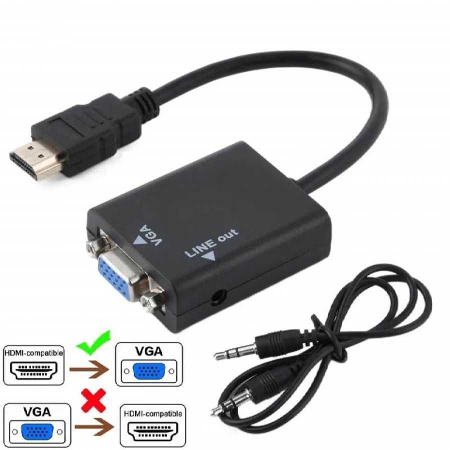 Конвертер видео адаптер HDMI - VGA переходник со звуком