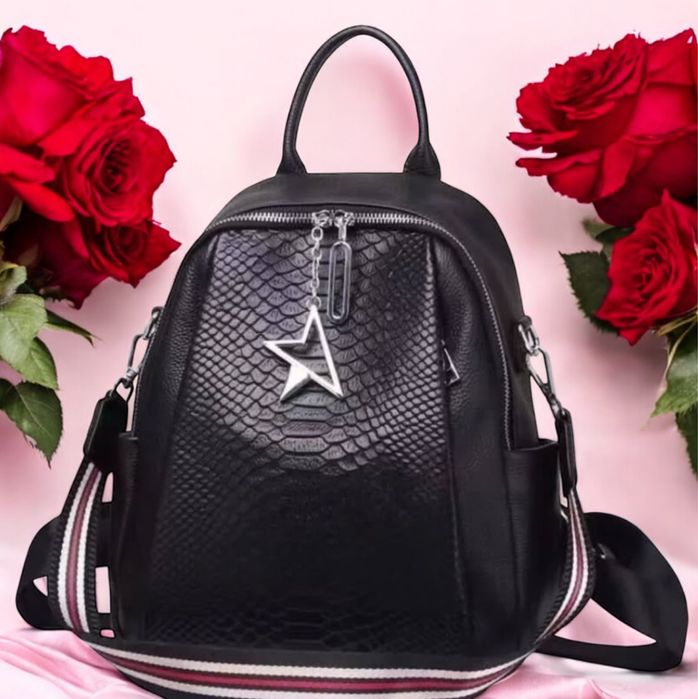 Шкіряний жіночий рюкзак-сумка, Кожаный женский рюкзак