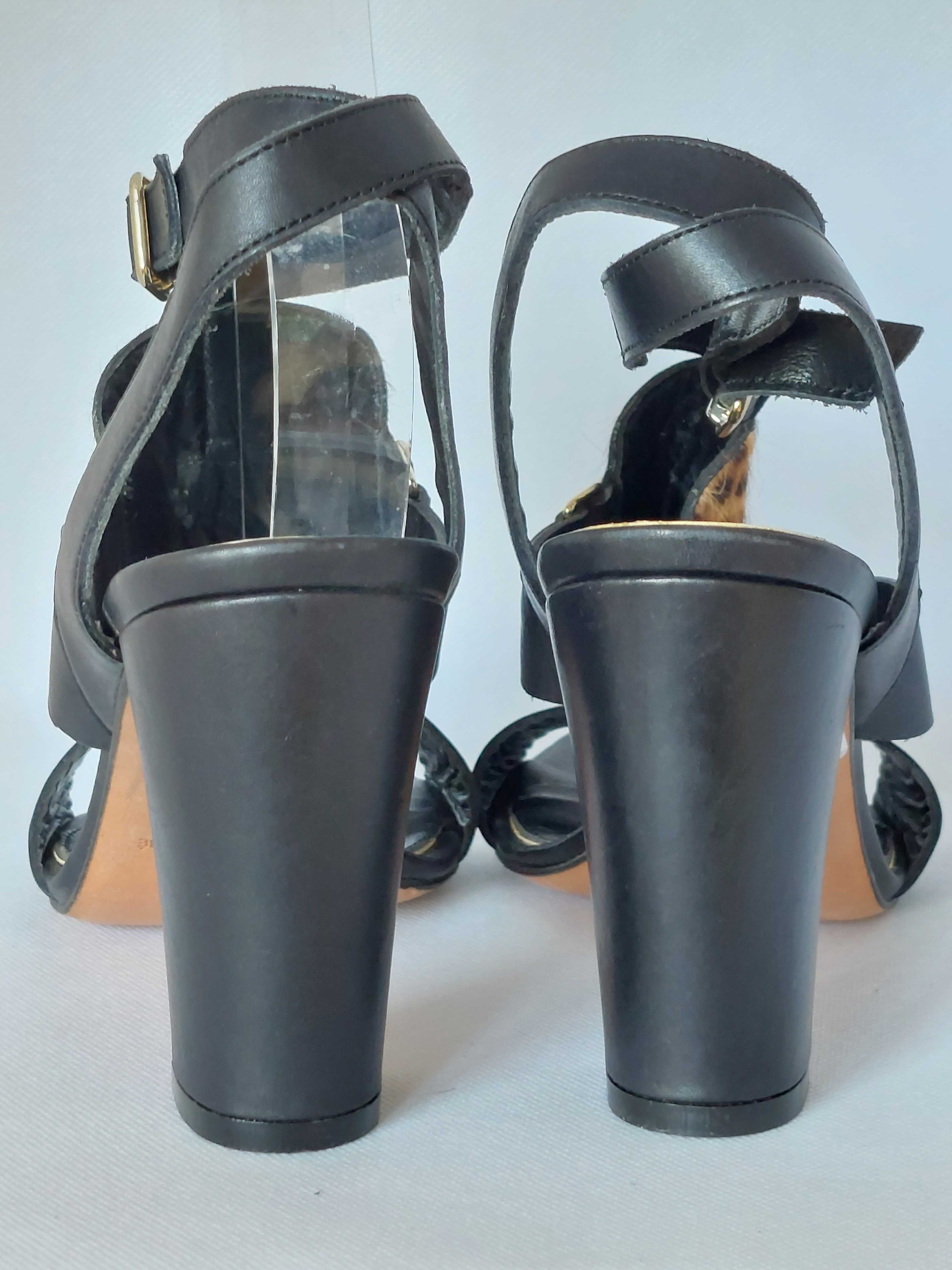 Sandalki panterka brazylijskie skóra naturalna 37