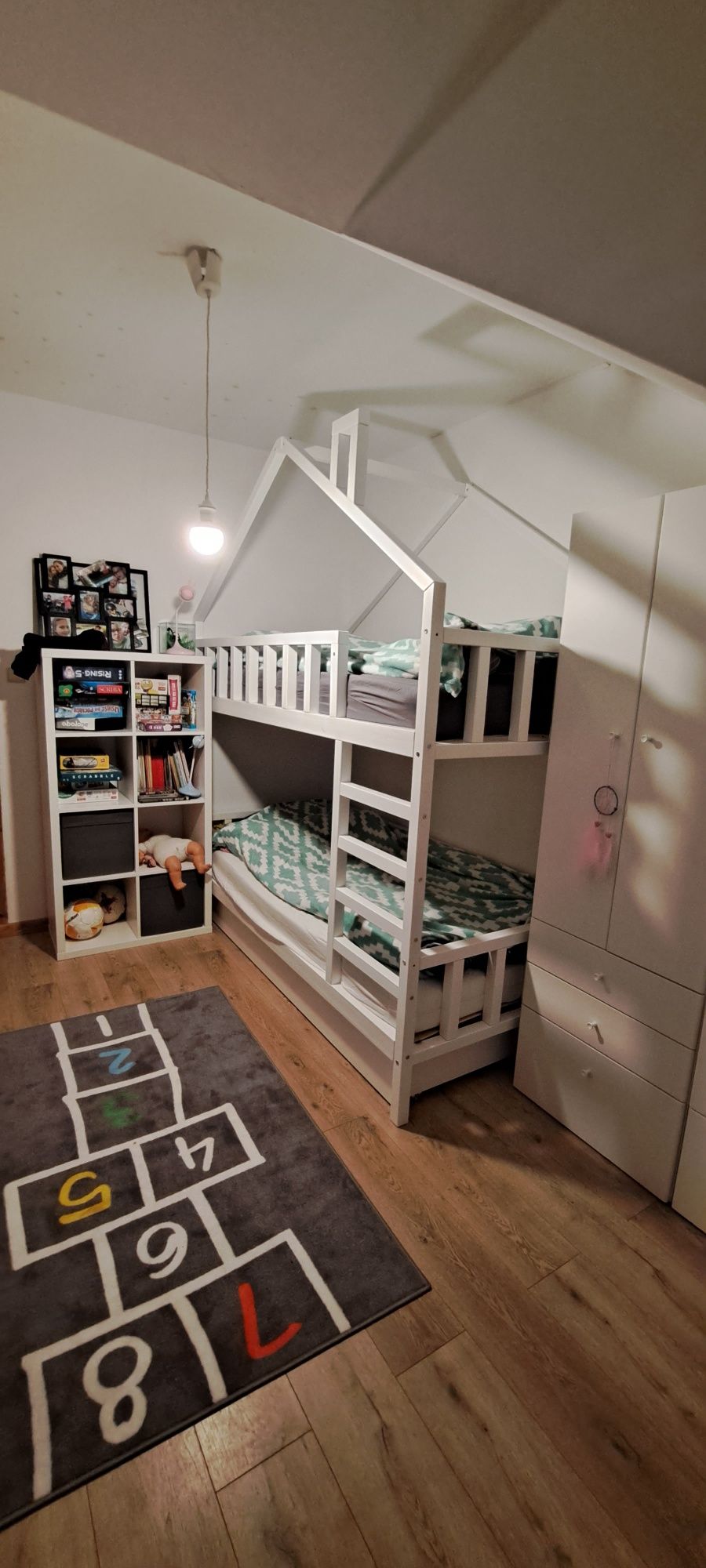 Łóżko piętrowe 90x200 + szuflada, dla 3 dzieci