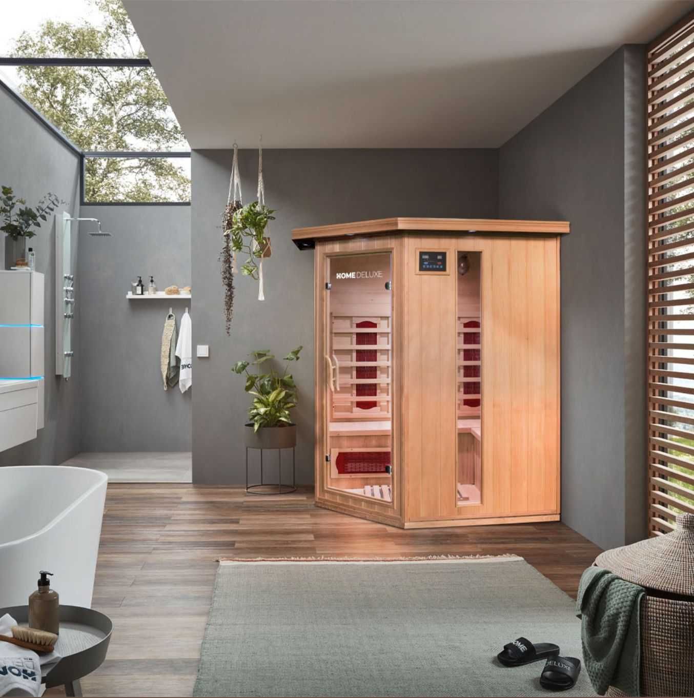 sauna INFRARED - narożna na podczerwień firmy Homedeluxe REDSUN - XL