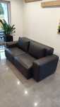 Sofa dwumodułowa grafit skóra naturalna