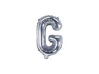 Balon foliowy w kształcie litery G 80 cm srebrny M413