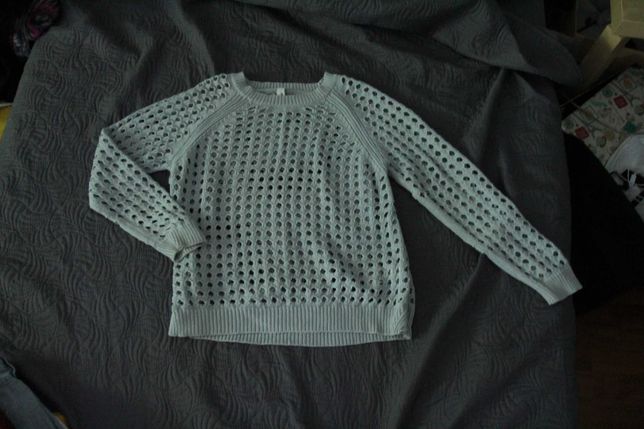 Miętowy ażurowy sweterek